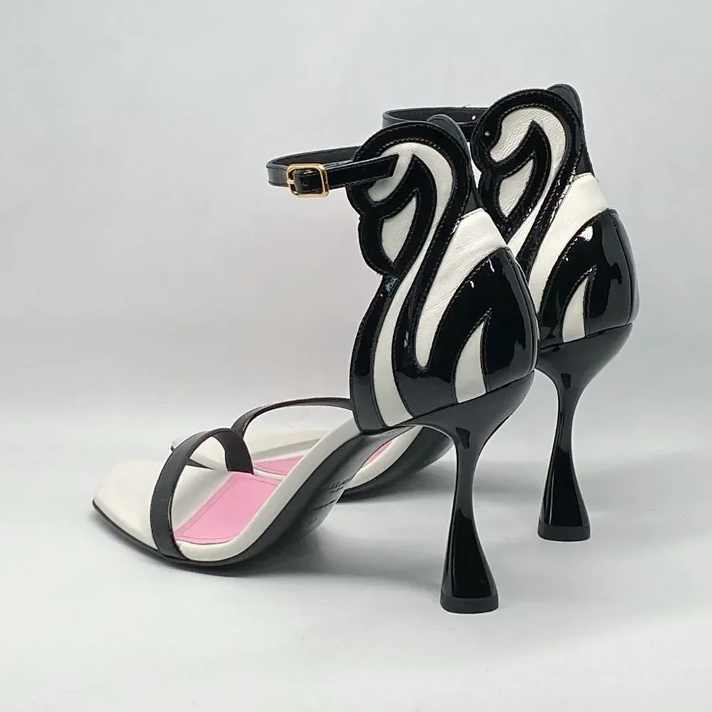 Balmain Eden 95MM Colorblocked Patent Leather Sandals size 37